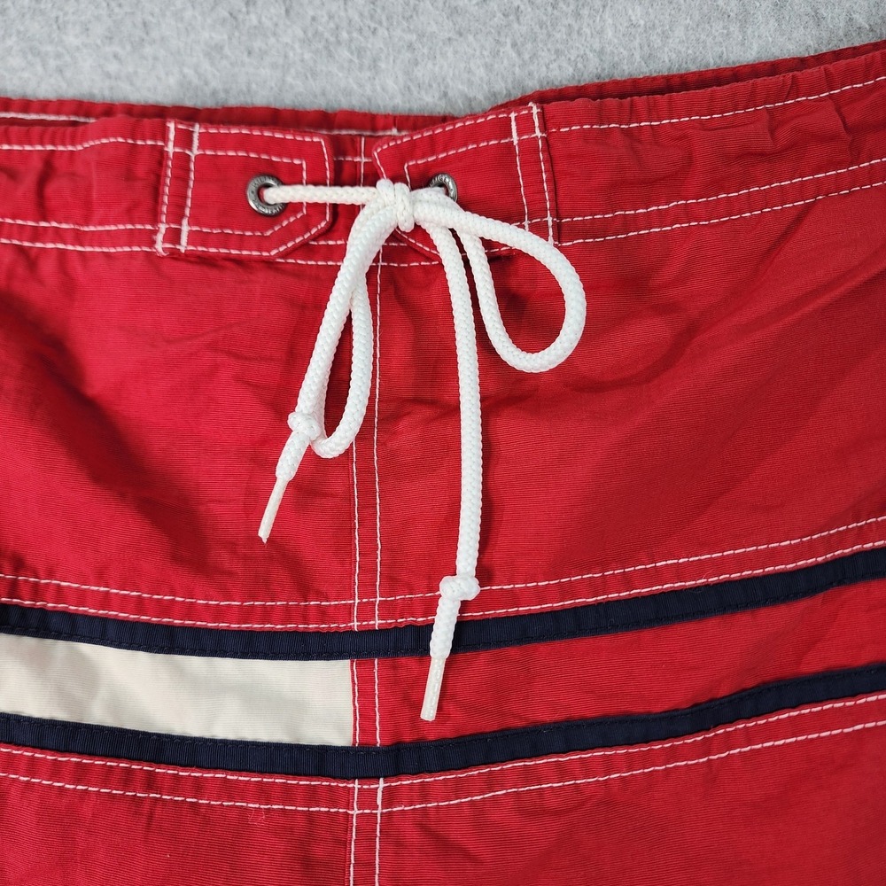Tommy Hilfiger Flag Shorts Mens L 40x8 Red Board Shorts Swim Trunks Mesh Lined - Picture 2 of 16
